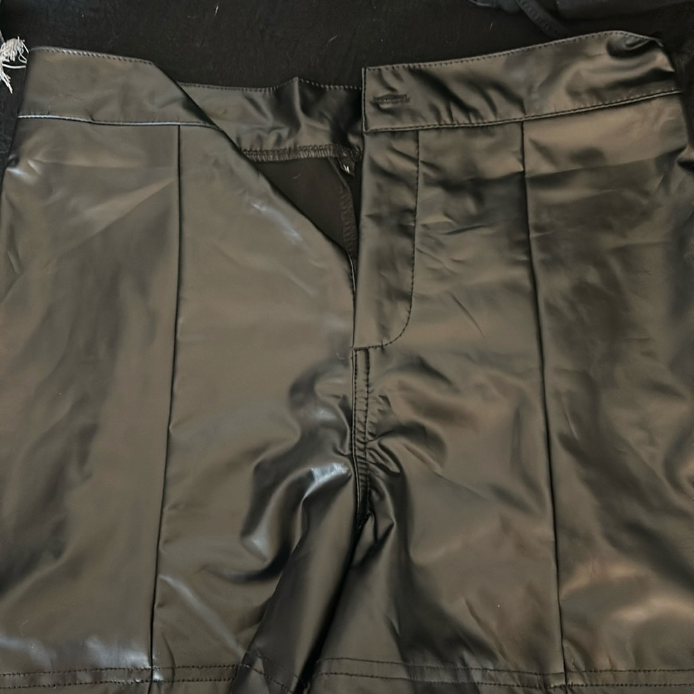 Black, leather shorts